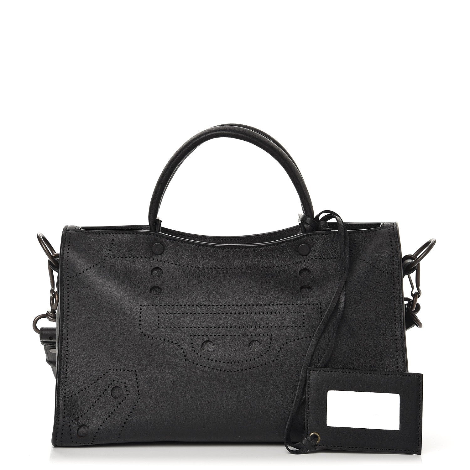 Balenciaga Veau Soyeux Perforated Blackout Hardware S City Black 1 of 9