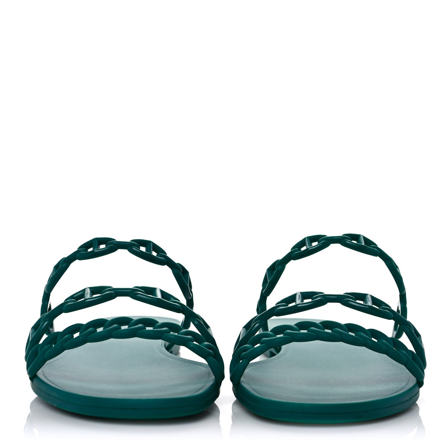 Hermes Rubber Chaine d'Ancre Rivage Sandals 38 Vert d'Ete 2 of 8