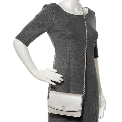 Chanel Caviar Sevruga Wallet on Chain Silver 2 of 9