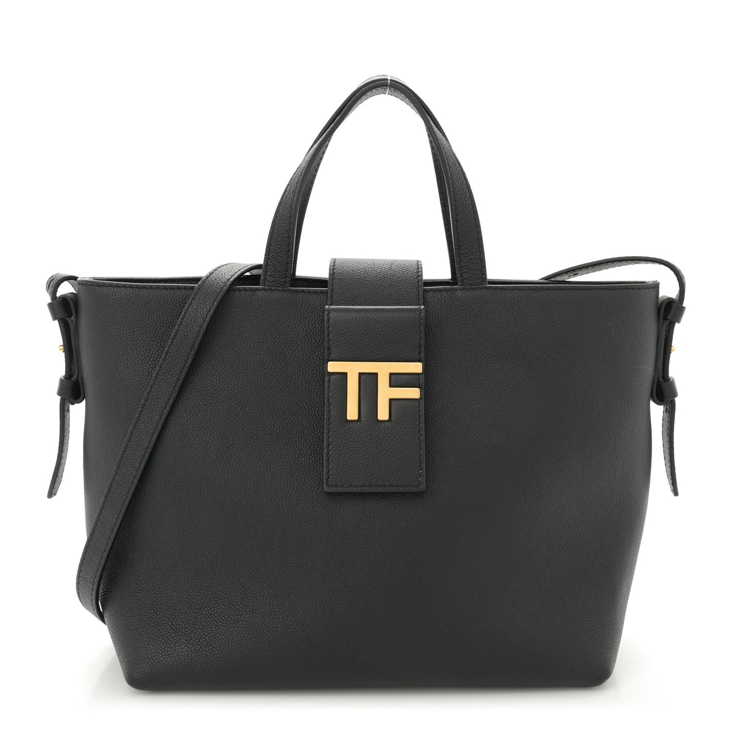 Grained Calfskin Mini TF East West Tote Black