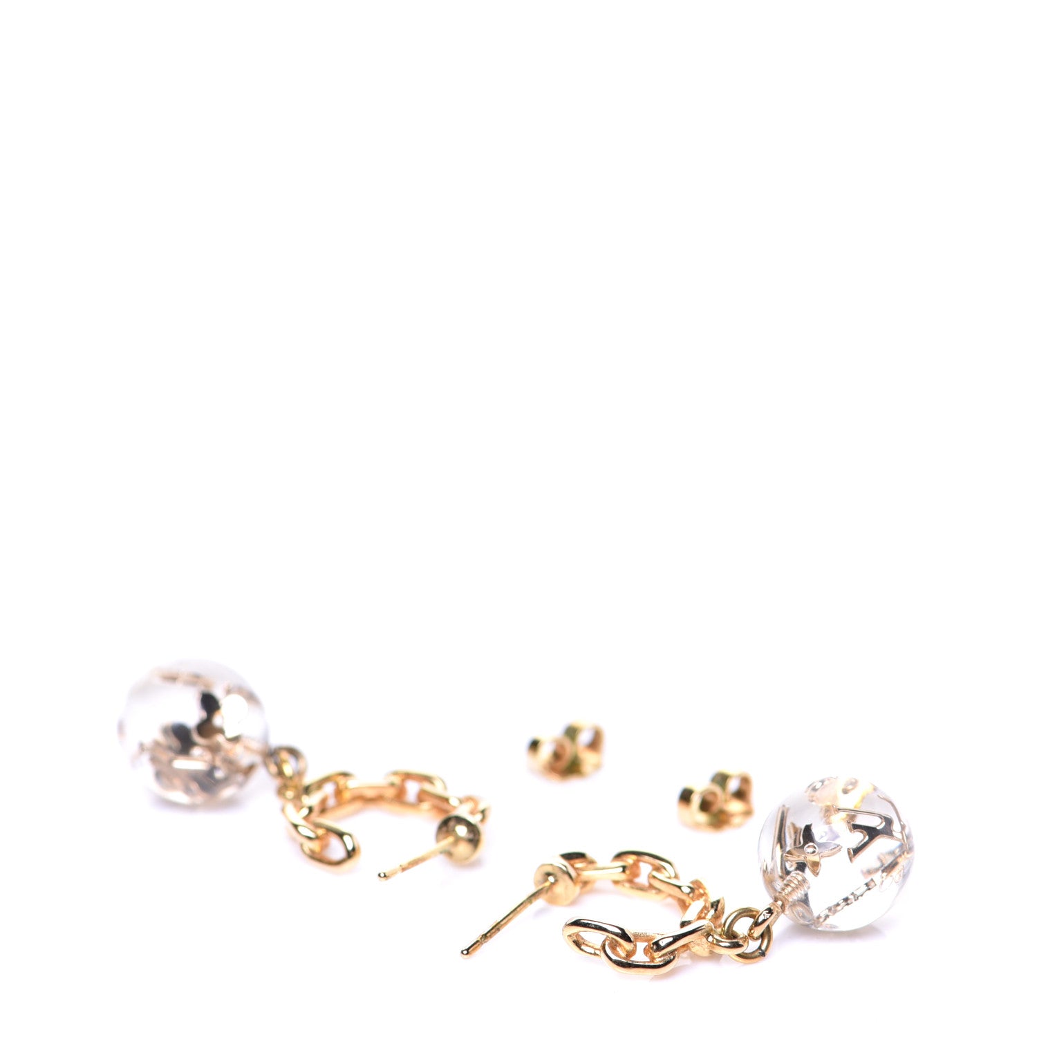 Louis Vuitton Resin Bubbles Inclusion Earrings Transparent 3 of 3