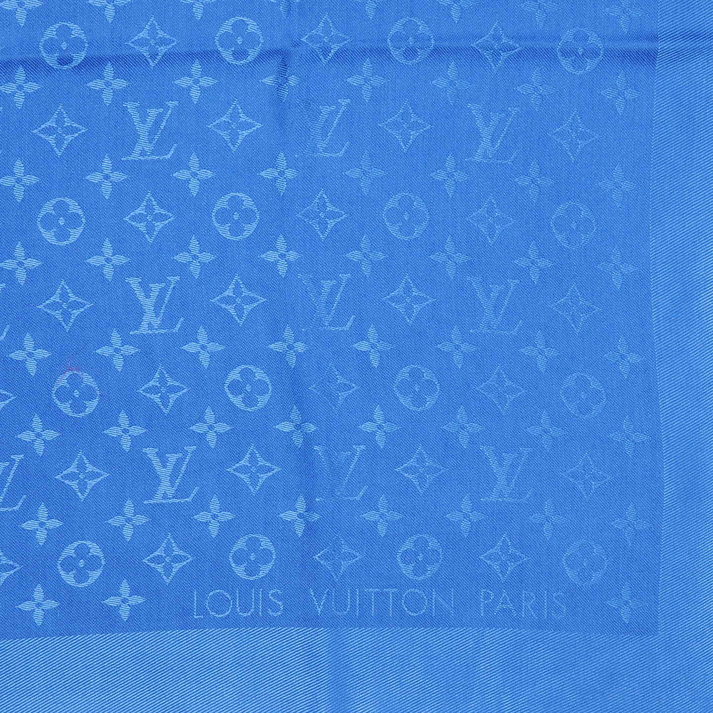 Wool Silk Monogram Shawl Blue