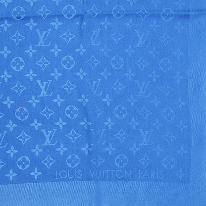 Louis Vuitton Wool Silk Monogram Shawl Blue 1 of 5