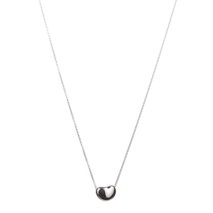 Tiffany Sterling Silver 9mm Elsa Peretti Bean Pendant Necklace 1 of 6