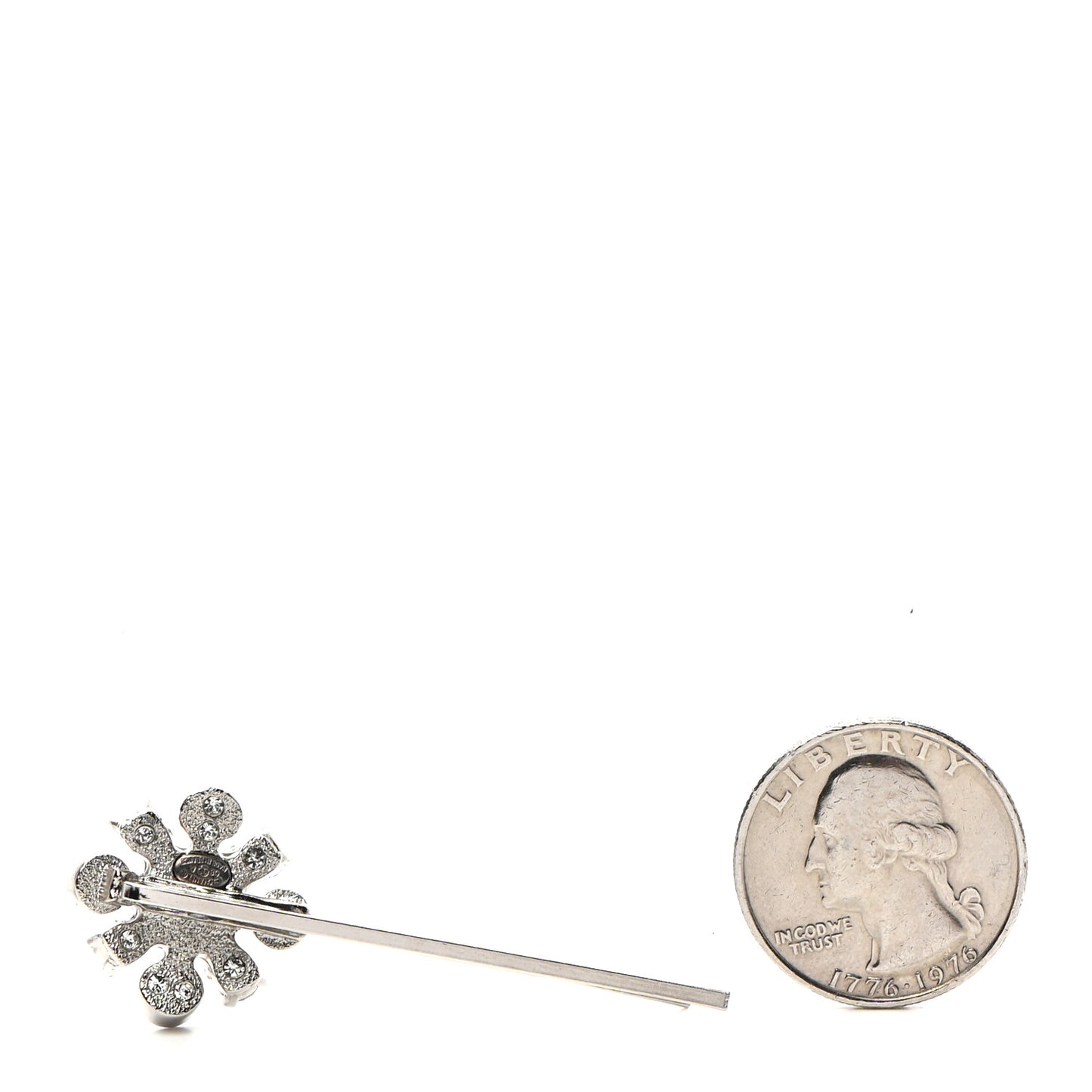 Crystal CC Hair Clip Pin Silver
