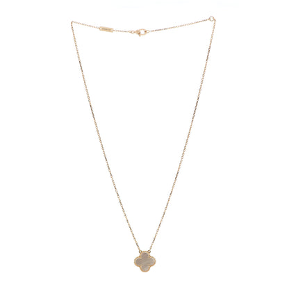 Van Cleef & Arpels 18K Yellow Gold Mother of Pearl Vintage Alhambra Pendant Necklace 3 of 6