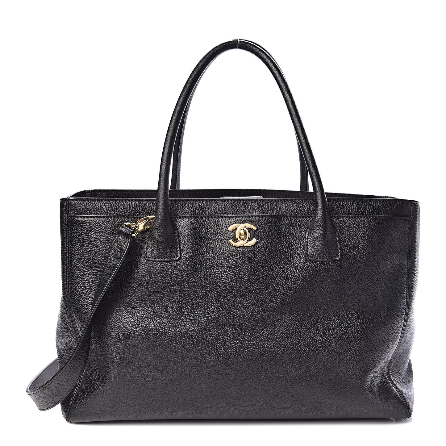 Calfskin Cerf Shopper Tote Black