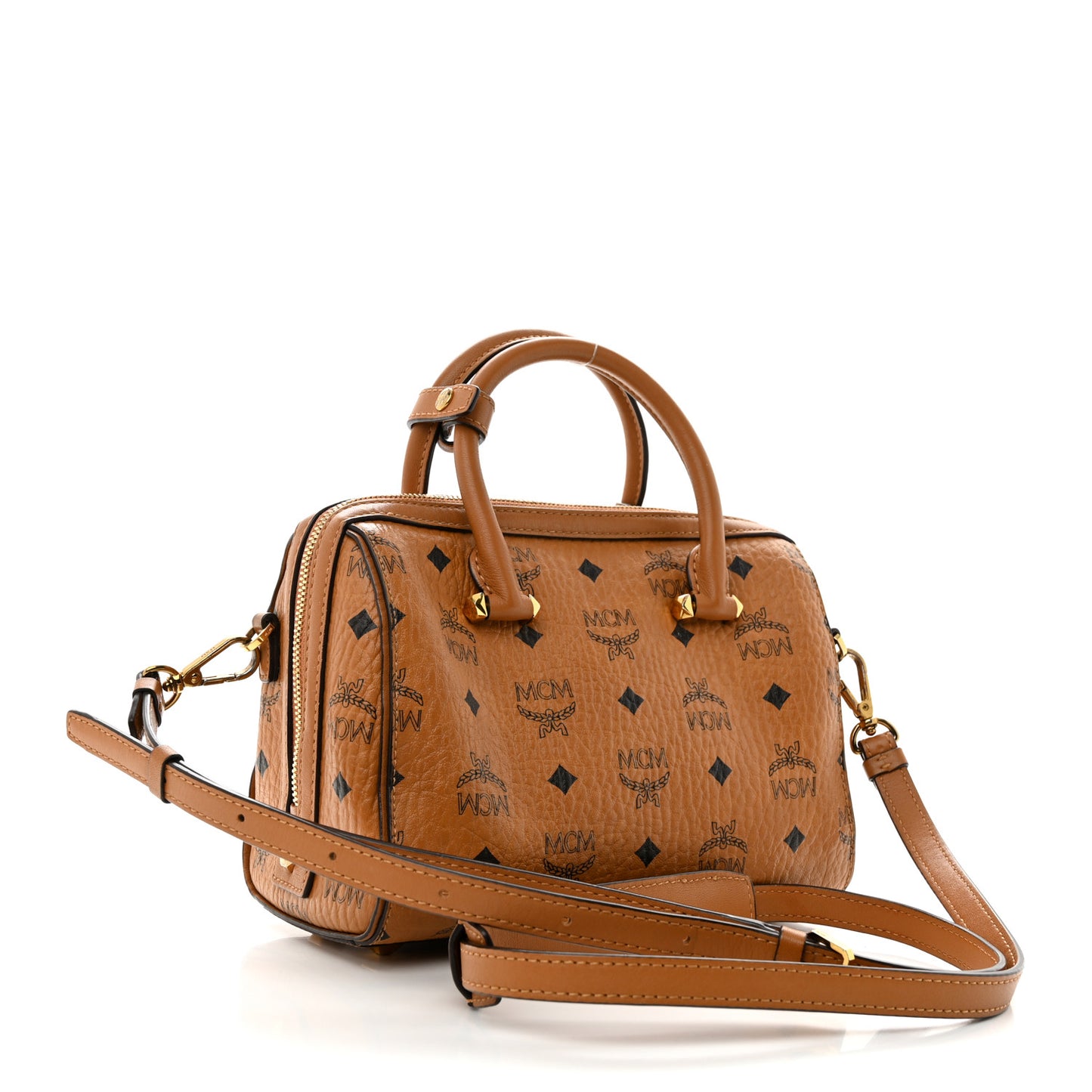 Visetos Small Boston Bag Cognac
