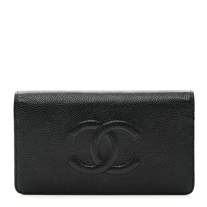 Chanel Caviar Timeless CC Yen Wallet Black 1 of 9