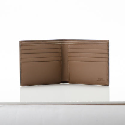 Fendi Vitello Elite Striped Eye Monster Bi-Fold Wallet Moka 5 of 7