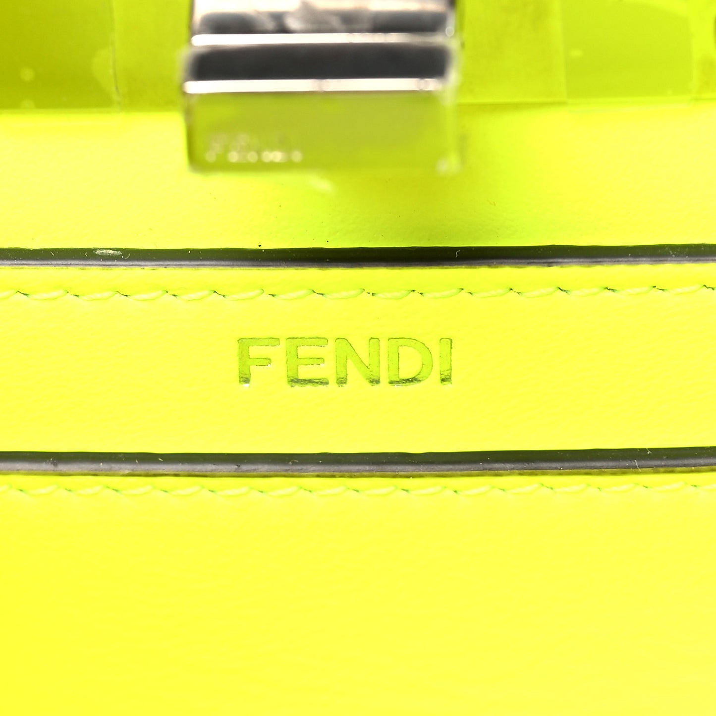 Snakeskin Shiny Nappa Petite Peekaboo I SEE U Satchel Yellow Fluo