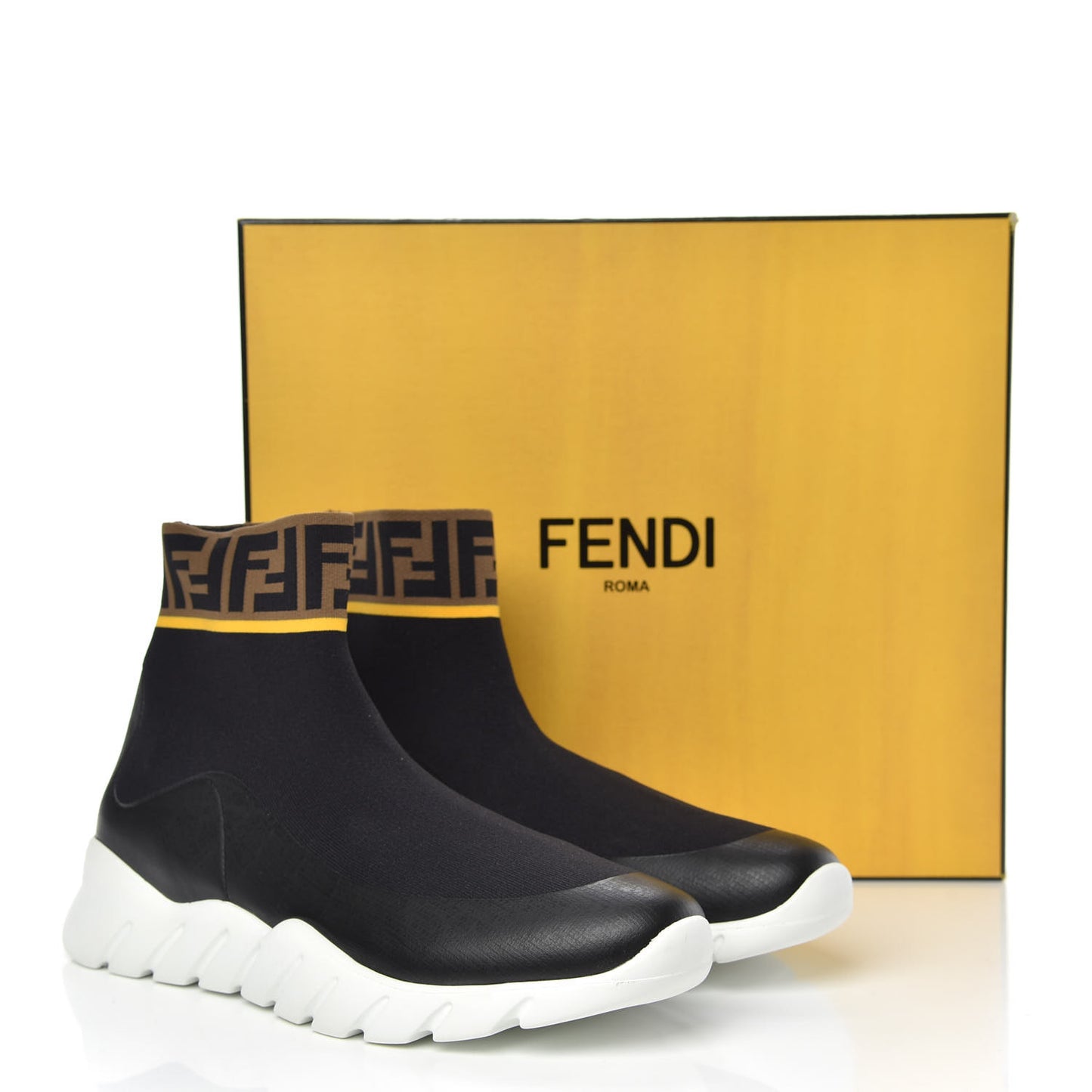 Jersey FF Mania Mens High Top Sock Sneakers 11 Black Tobacco Yema