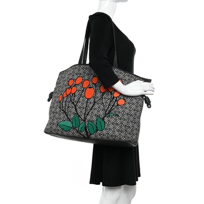 Loewe Canvas Calfskin Herbarium Flamenco XL Knot Bag Black Multicolor 2 of 11