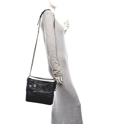 Chanel Aged Calfskin Quilted Medium Gabrielle Hobo Black 2 of 10
