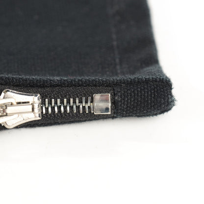 Hermes Canvas Striped Cannes MM Black White 8 of 10