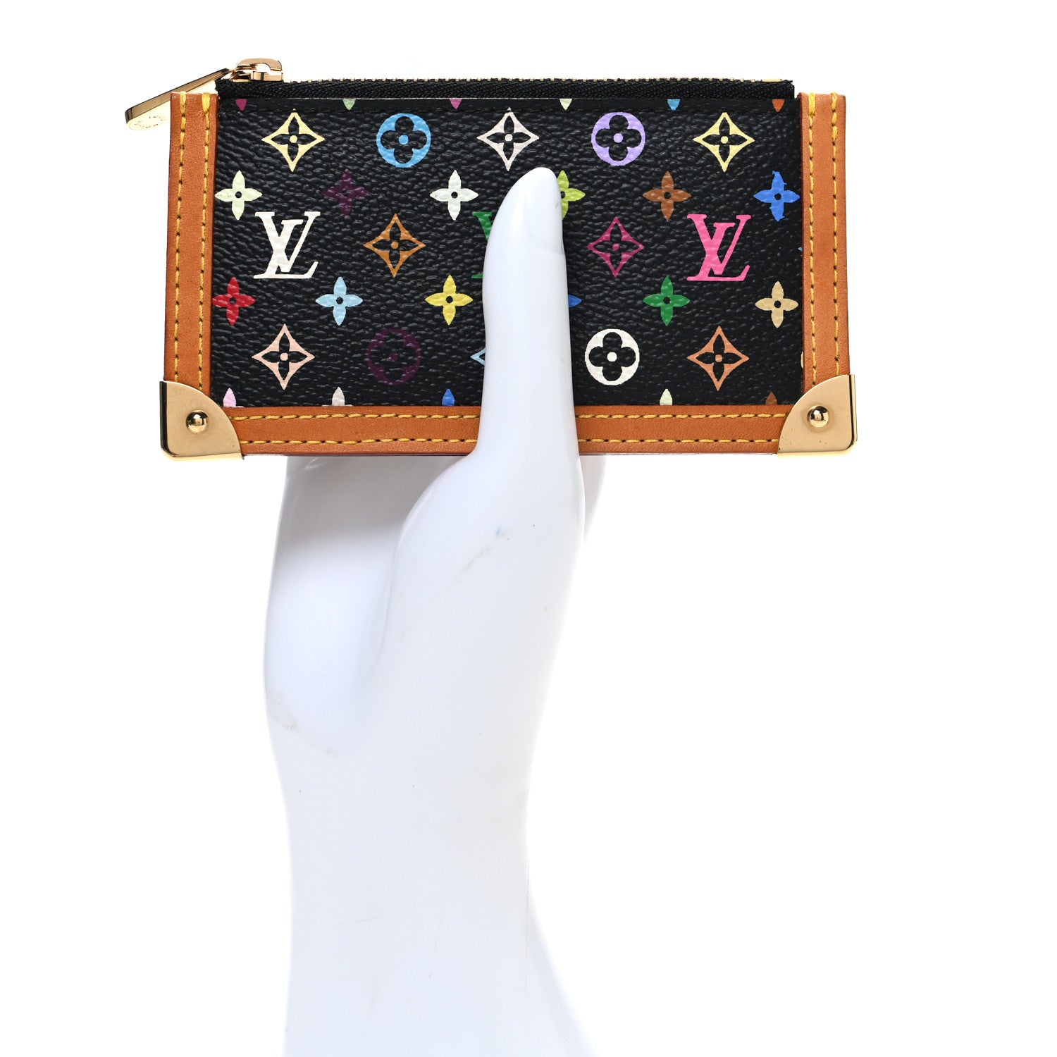 Louis Vuitton Monogram Multicolor Key Pouch Black 2 of 6