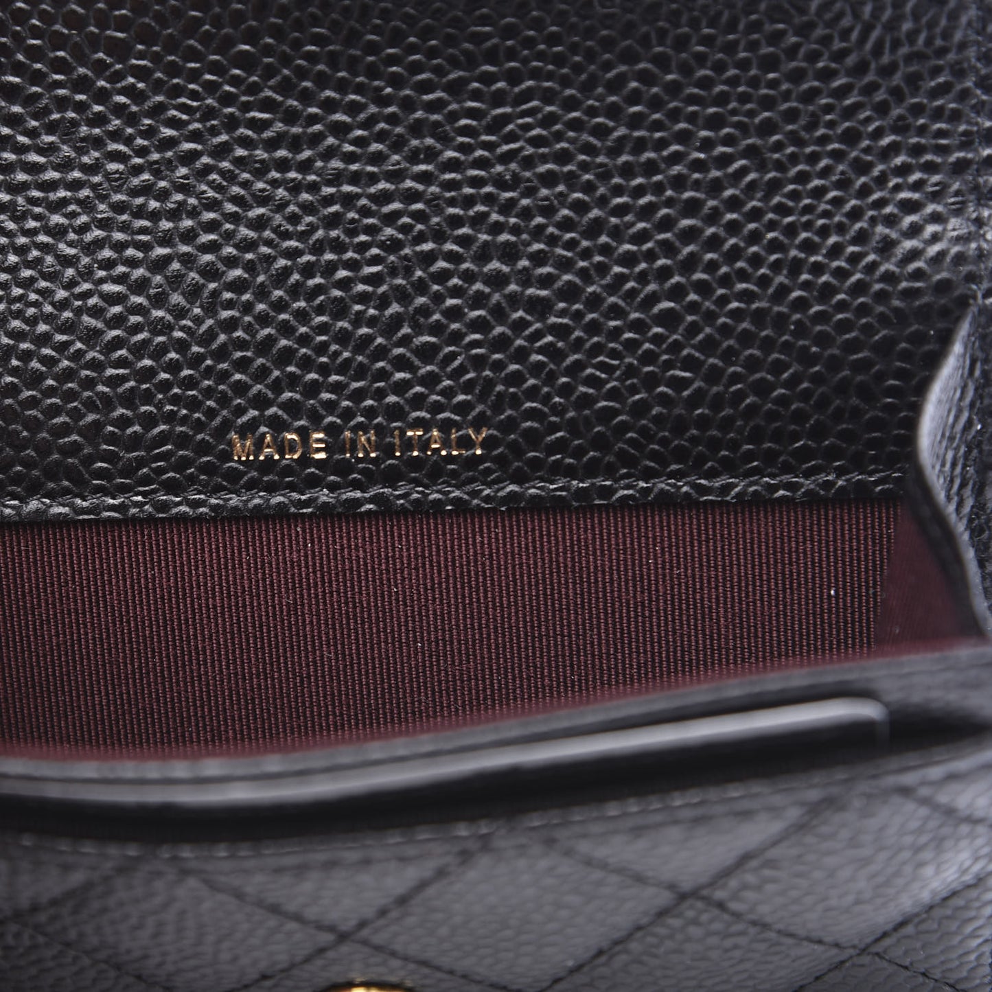 Caviar Quilted Flap Card Holder Black
