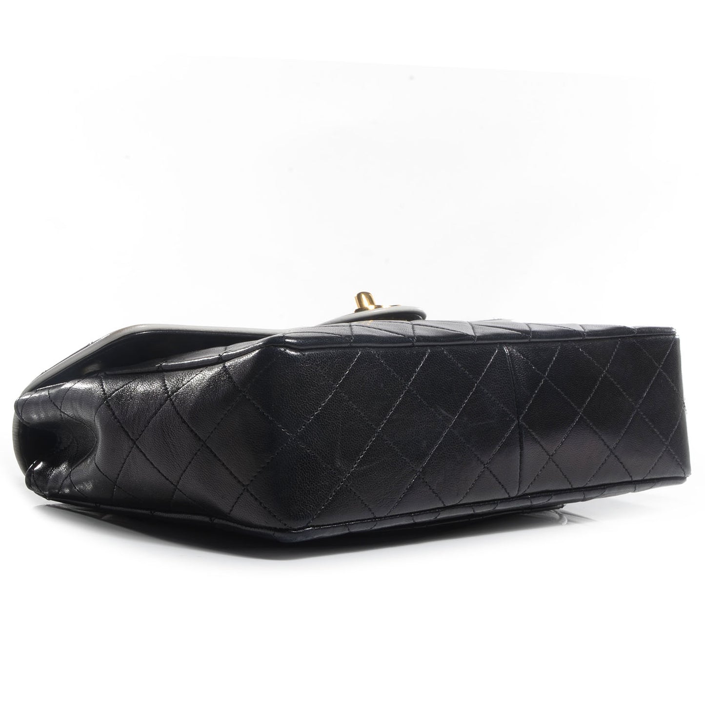 Lambskin Quilted Single Flap Black