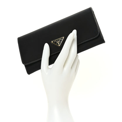 Prada Tessuto Nylon Soft Calf Continental Flap Wallet Black 3 of 8