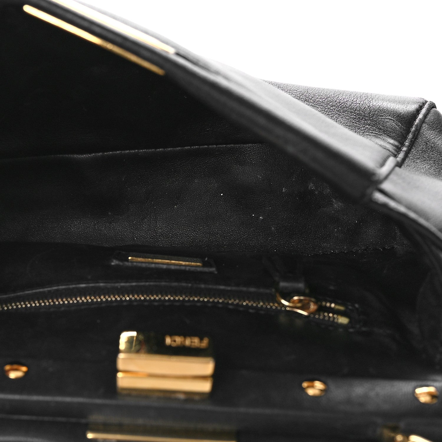 Fendi Nappa Mini Peekaboo Iconic Satchel Black 5 of 11