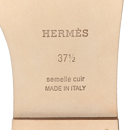 Hermes Box Calfskin Oran Sandals 37.5 White 6 of 9