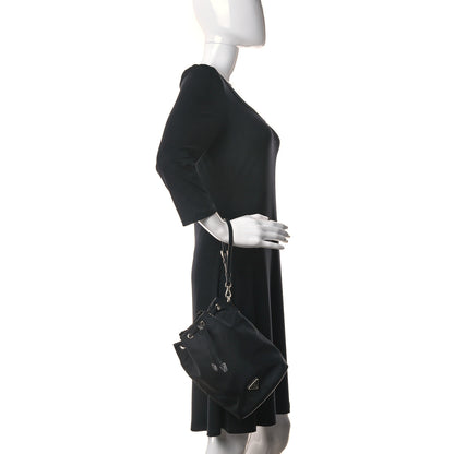 Prada Saffiano Tessuto Nylon Vela Bucket Wristlet Black 2 of 6