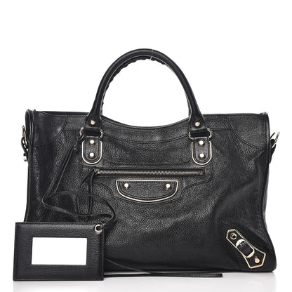 Balenciaga Chevre Gold Metallic Edge Hardware City Black 1 of 8
