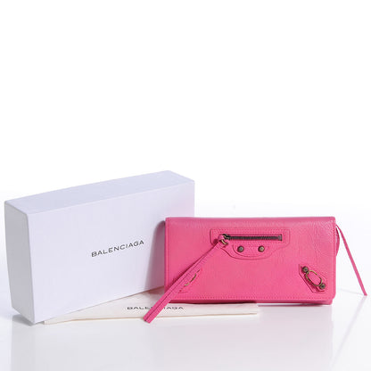 Balenciaga Calfskin Papier Platre Money Wallet Framboise 10 of 10