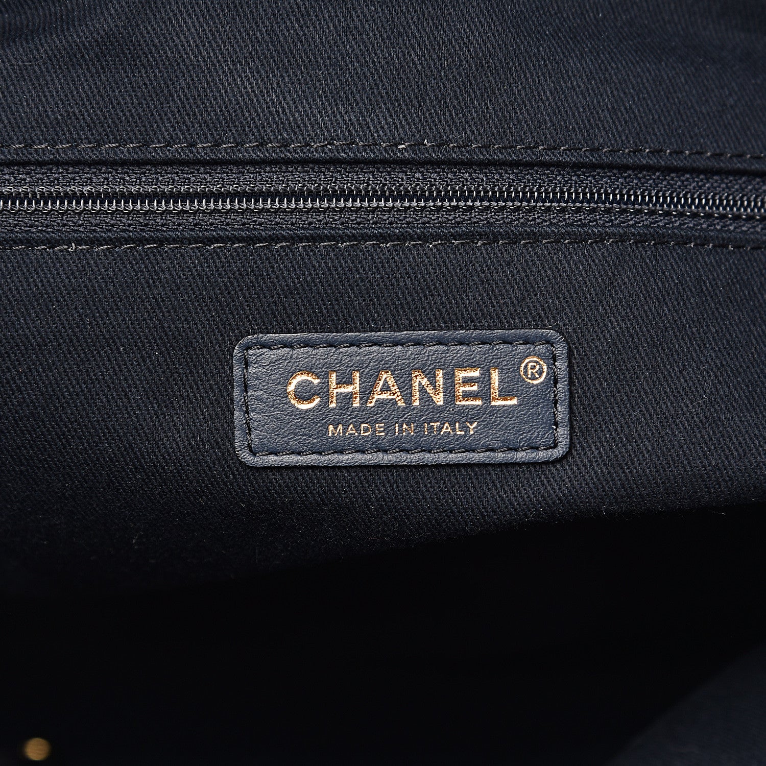 Chanel Lurex Canvas Medium Deauville Tote Navy Blue Gold 5 of 12