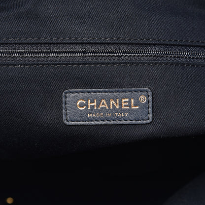 Chanel Lurex Canvas Medium Deauville Tote Navy Blue Gold 5 of 12