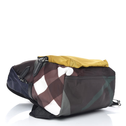 Burberry Nylon Check Print Abbeydale Simple Backpack Dark Forest Green 4 of 9