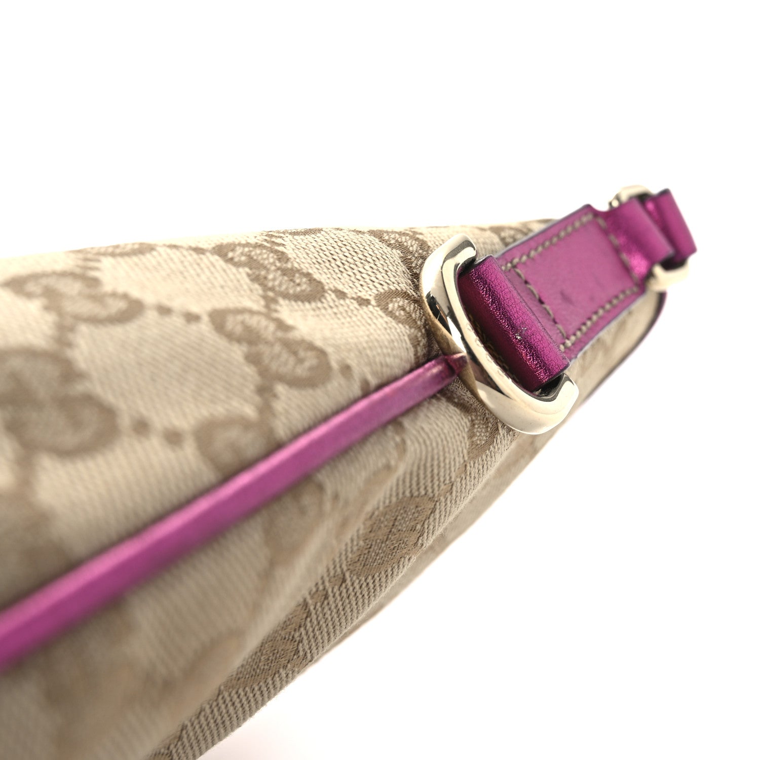 Gucci Metallic Calfskin Monogram Medium New Britt Hobo  Pink 13 of 13