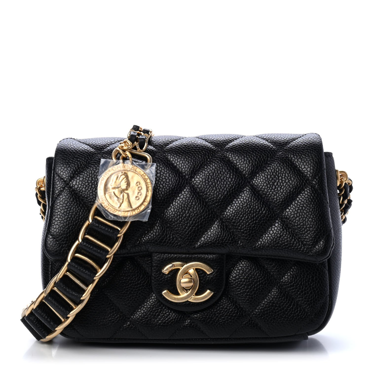 Chanel Caviar Quilted Mini Chain Soul Flap Black 1 of 4