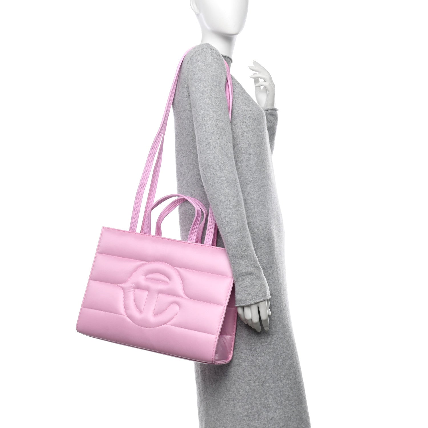 Telfar Nylon Medium Puff Shopping Bag Bubblegum 3 of 12