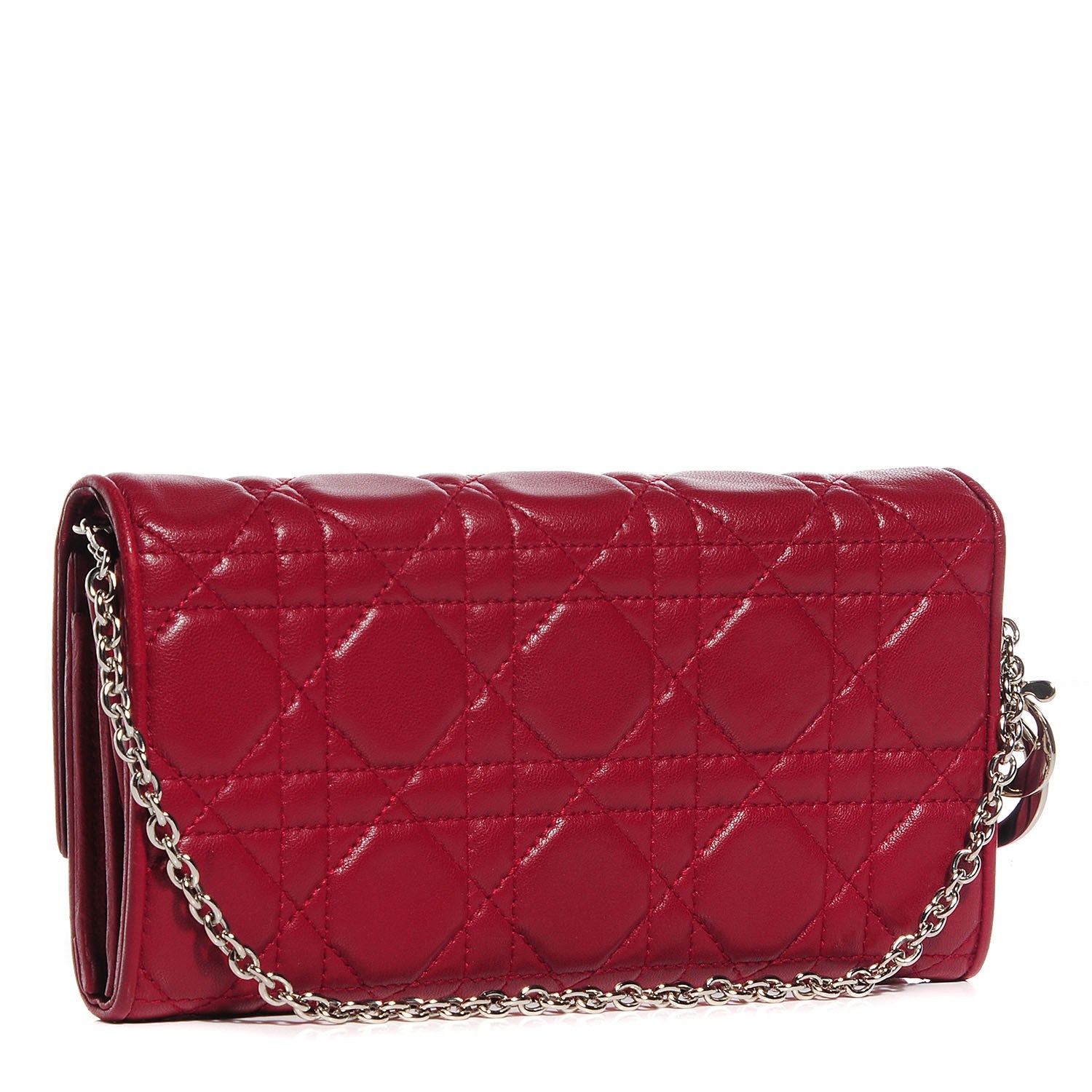Christian Dior Lambskin Cannage Rendezvous Chain Wallet 3 of 7