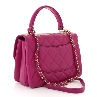 Chanel Lambskin Quilted Small Trendy CC Dual Handle Flap Bag Dark Pink 3 of 10