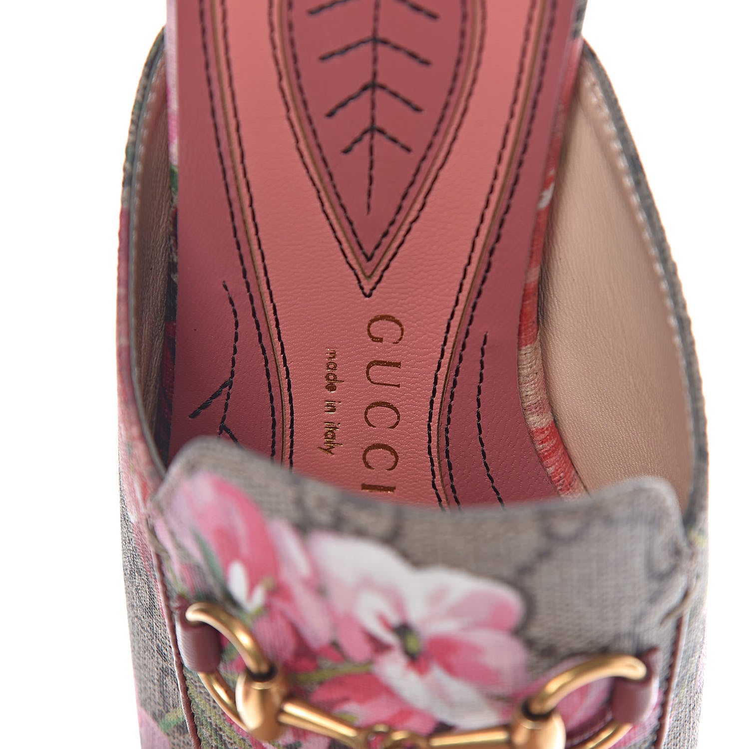 Gucci GG Supreme Monogram Blooms Womens Princetown Slippers 36 Beige Multicolor Dry Rose 9 of 11