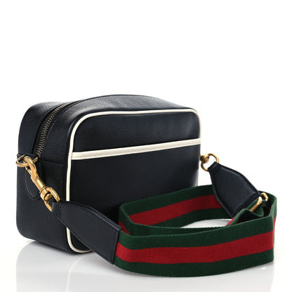 Gucci X ADIDAS Textured Dollar Calfskin Web Trefoil Logo Small Messenger Bag Black Off White 2 of 7