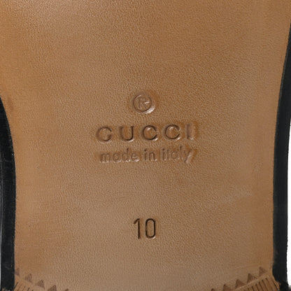 Gucci Mandala Goatskin Mens Horsebit Loafers 10 Black 8 of 8