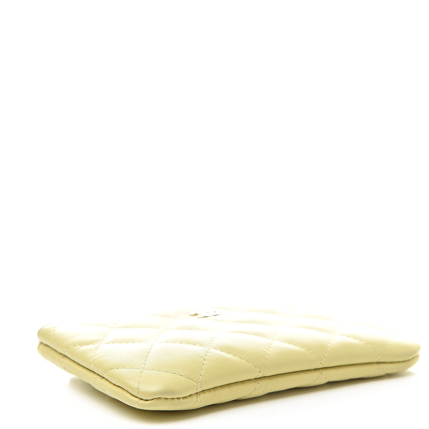 Chanel Lambskin Quilted Small Cosmetic Case Yellow 4 of 10