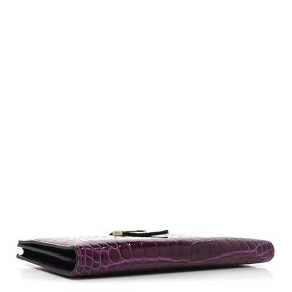 Hermes Shiny Alligator Bearn Wallet Amethyst 4 of 6