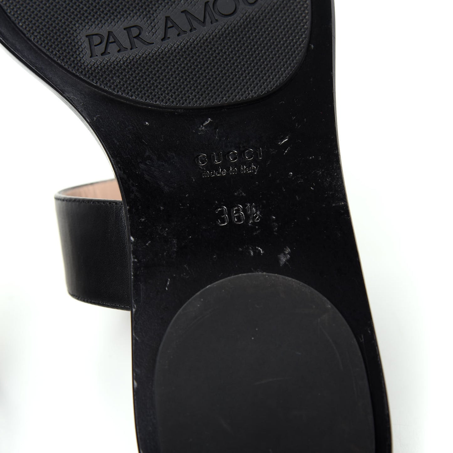 Calfskin GG Marmont Thong Sandals 36.5 Black