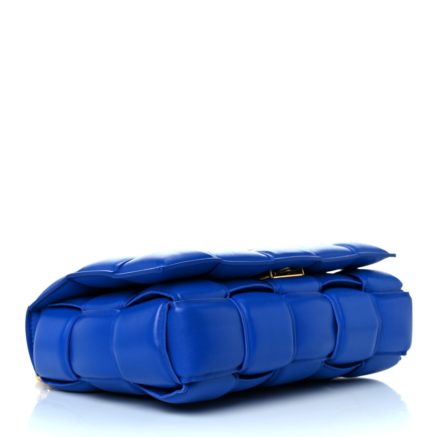 Lambskin Maxi Intreccio Padded Chain Cassette Crossbody Bag Cobalt