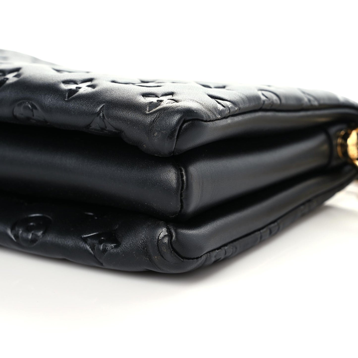 Lambskin Embossed Monogram Coussin PM Black