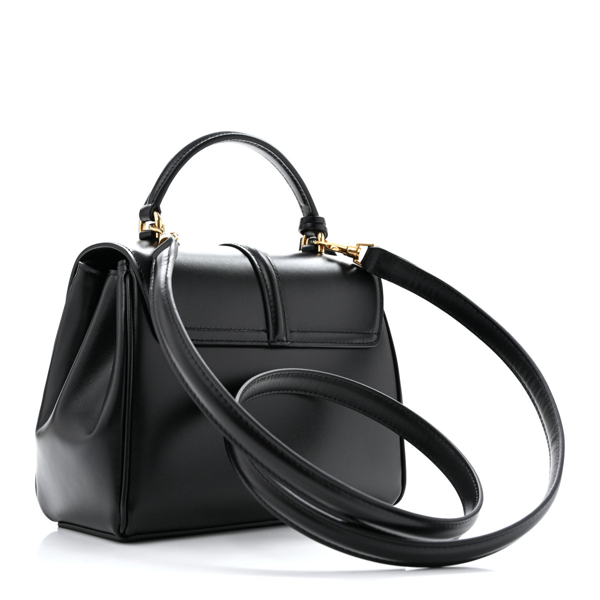 Celine Satinated Calfskin Mini 16 Top Handle Bag Black 2 of 12