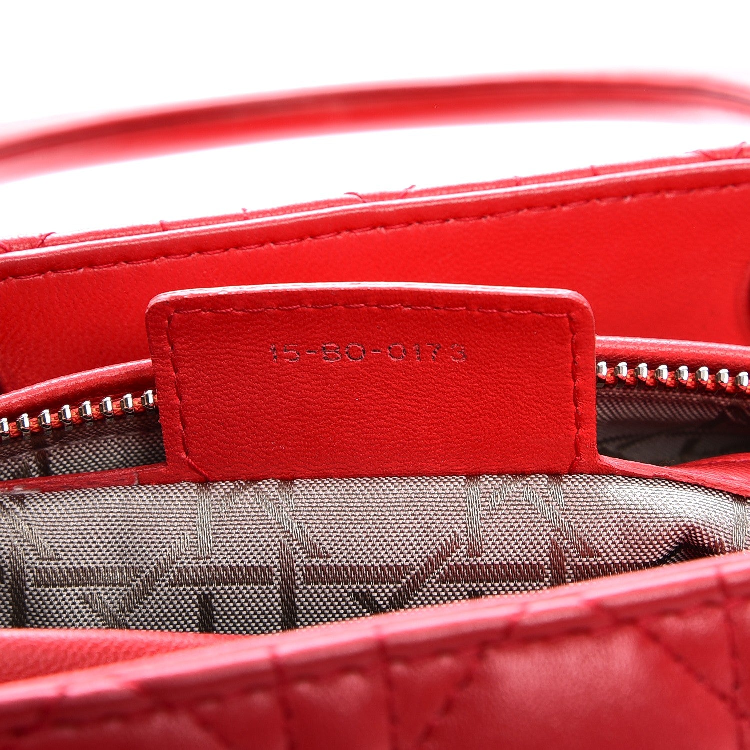 Christian Dior Lambskin Cannage Medium Lady Dior Red 8 of 12