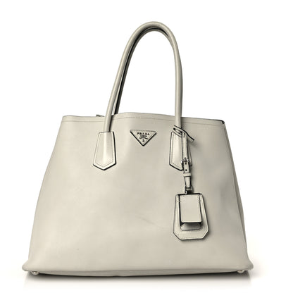 Prada City Calf Large Double Bag Talco 1 of 13