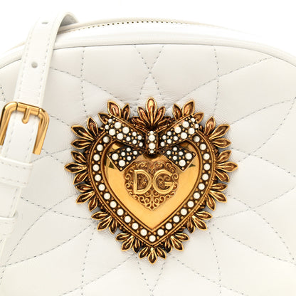Dolce & Gabbana Smooth Calfskin Mini Devotion Camera Bag White 6 of 9
