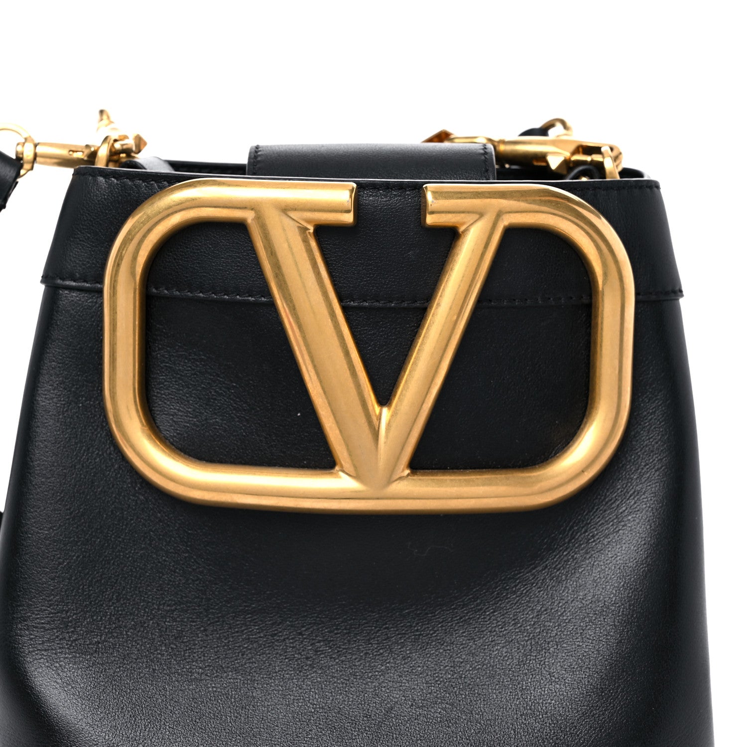 Valentino Garavani Nappa Stud Sign Bucket Bag Black 13 of 13