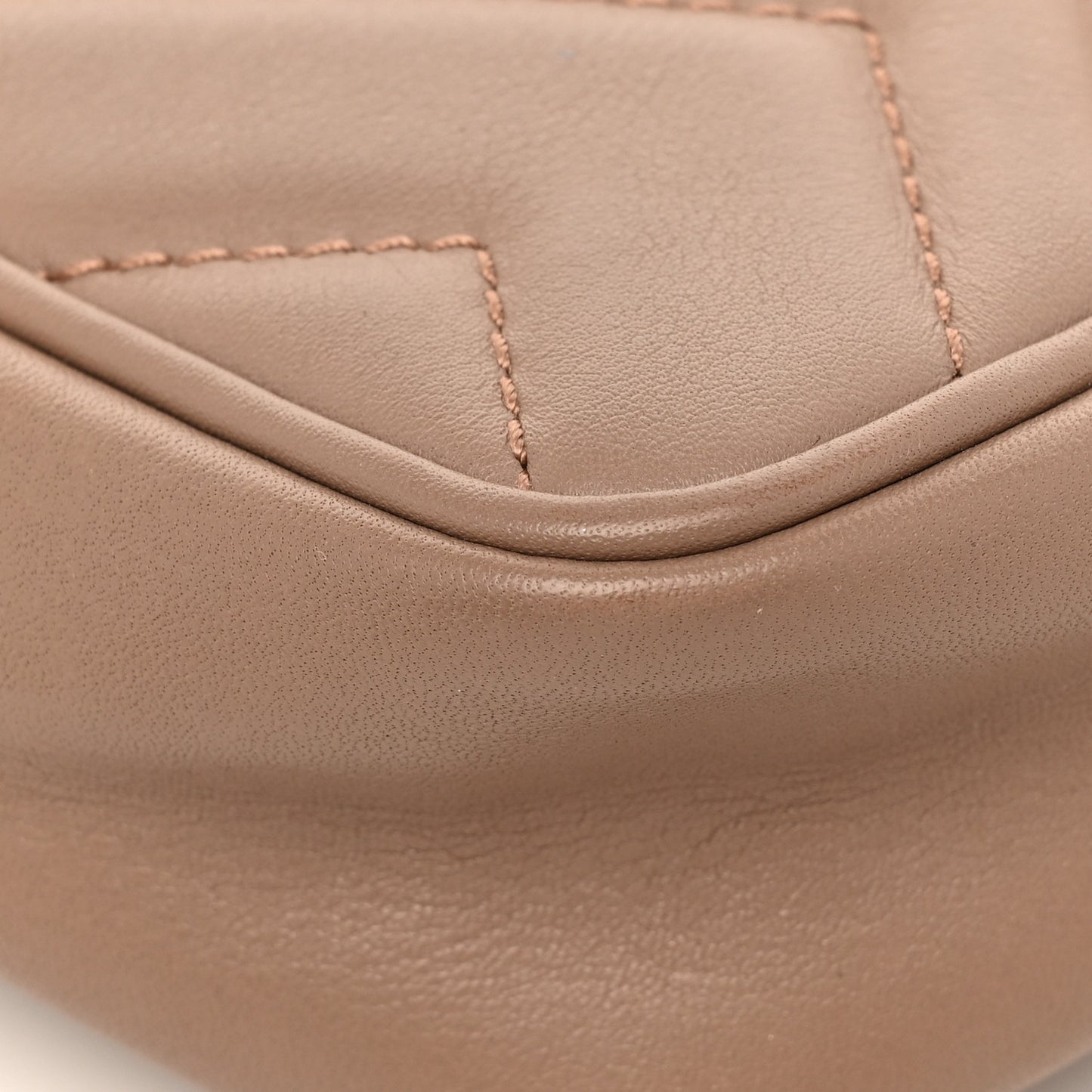 Calfskin Matelasse Super Mini GG Marmont Shoulder Bag Porcelain Rose